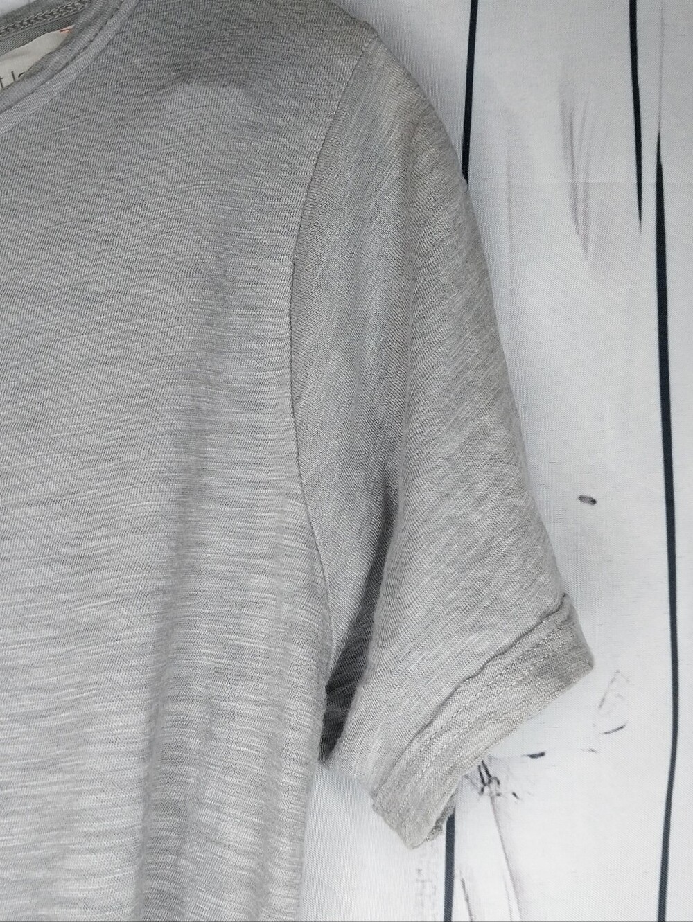 T.La Light Gray Short Sleeve Swing Casual Minimalist Athleisure Tee Tunic - Picture 2 of 8
